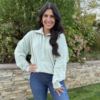 Universal Thread Button-Front Pullover Sweatshirt