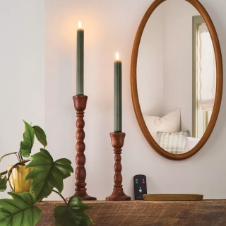 Hearth & Hand with Magnolia Ribbed Flameless Taper Candles (6 Pack)