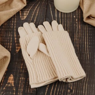 Caracol Ribbed Wrist-Warmer Gloves