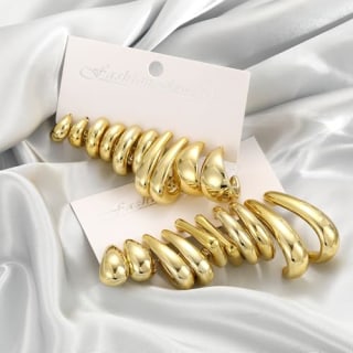 Gold Hoop Earrings (Set of 10)