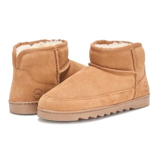 Dearfoams Suede Mini Ankle Gretchen Boots