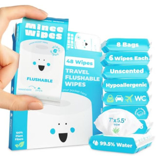 Moonies Impossibly Compact Travel Flushable Wipes