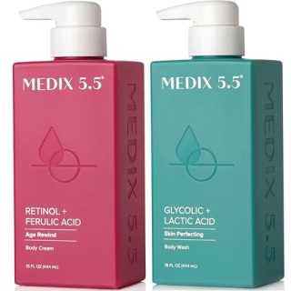 Medix 5.5 Exfoliating Body Wash Cleanser + Moisturizing Body Cream Duo