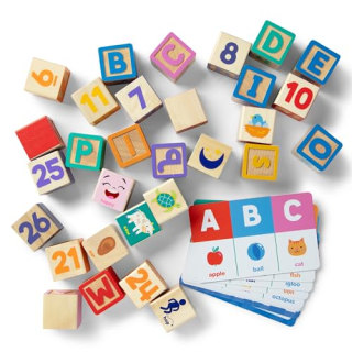 Melissa & Doug Ms. Rachel Wooden Learning Blocks