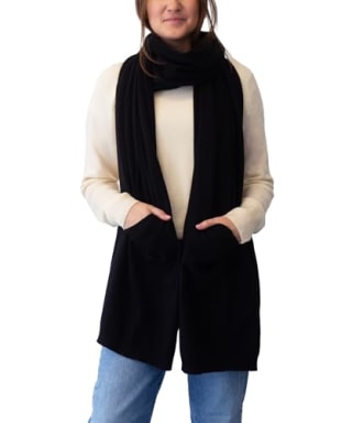 Naadam Soft Cotton Cashmere Wrap Scarf with Pockets