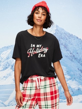 Holiday-Graphic Crew-Neck T-Shirt for Women