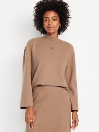 Cozy Mock-Neck Tunic Sweater