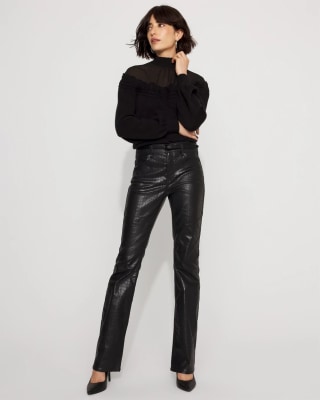 White House Black Market Crocodile Coated Denim High Rise Bootcut Jean