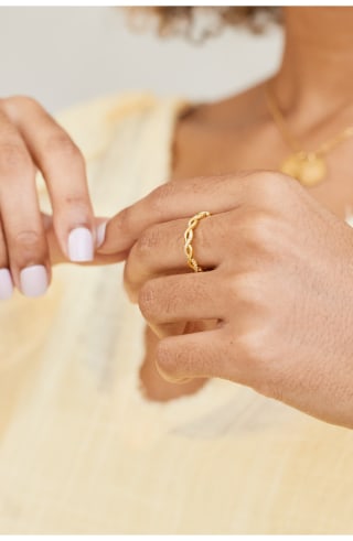 Mint & Lily Dainty Pave Twist Stacking Ring