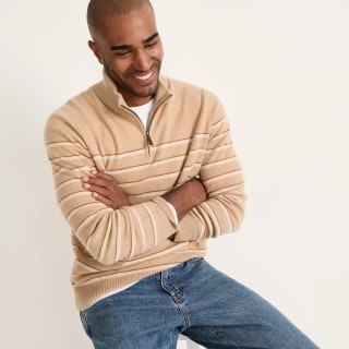 Land's End Men's Fine Gauge Cashmere Quarter Zip