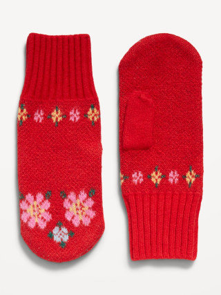 Fair Isle Craft Stitch Mittens for Women
