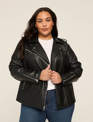 Lane Bryant Faux-Leather Moto Jacket
