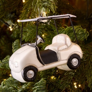 West Elm Glass Golf Cart Ornament