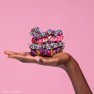 Lisa Frank x Kitsch Ruched Satin Scrunchies