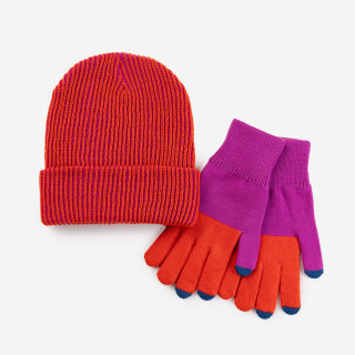Verloop Simple Rib Beanie + Touchscreen Gloves