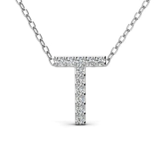 Cate & Chloe Ethereal Collection 18k White Gold-Plated Initial Necklace