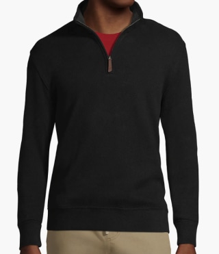 Lands' End Bedford Rib Quarter Zip Sweater
