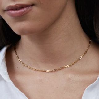 Mint & Lily Thin Paperclip Necklace