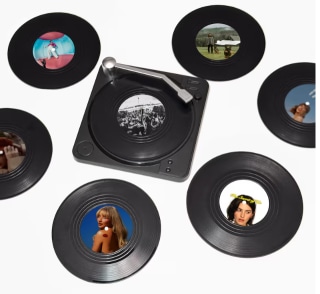 Vinyl Record Coasters Custom Music Album Set