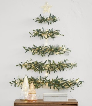 Grandin Road Pre-Lit Wall Hanging Olive Leaf Tree