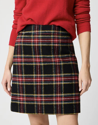 J.Crew Factory Plaid Wool-blend A-line Mini Skirt