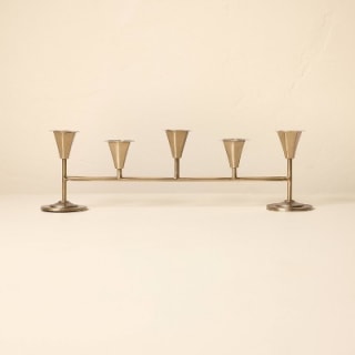 Hearth & Hand with Magnolia Metal Tabletop Brass Candelabra