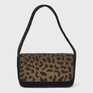A New Day Embellished Leopard Print Flap Shoulder Bag