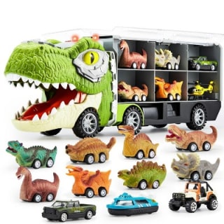 Joyfy 13-in-1 Dinosaur Carrier Truck