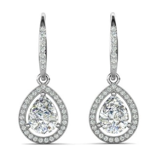 Cate & Chloe Isabel 18k White Gold Plated Dangle Earrings