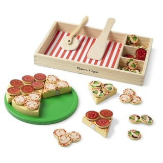 Melissa & Doug Wooden Pizza Party Play Food Set