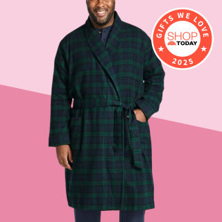 L.L.Bean Men's Scotch Plaid Flannel Robe