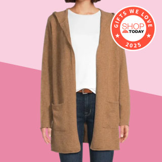 Saks Fifth Avenue Hooded 100% Cashmere Cardigan