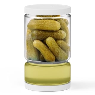Glass Pickle Jar with Strainer