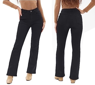 Heipeiwa Bootcut Fleece-Lined Jeans