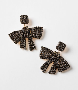 Loft Crystal Bow Statement Earrings