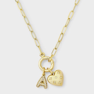 Target 14K Puffy Heart Charm Initial Necklace