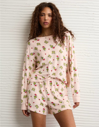 AE Luxe Plush Grinch PJ Set