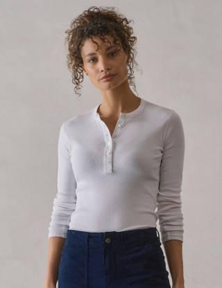 Amara Long-Sleeve Ribbed Henley