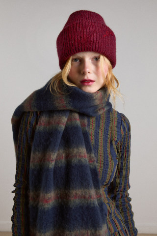 Damson Madder DM logo beanie