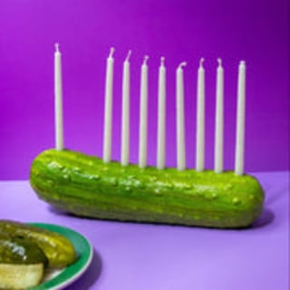Handmade Pickle Menorah