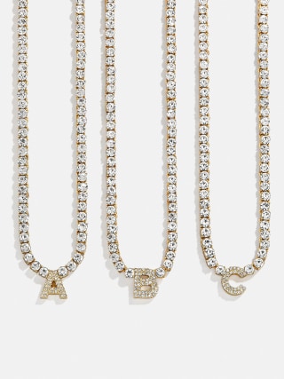 BaubleBar Initial Tennis Necklace