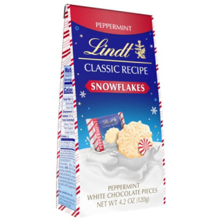 Lindt Classic Recipe Peppermint White Chocolate Holiday Snowflake Pouch