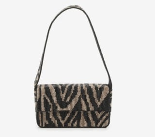 Kelly & Katie Zebra Beaded Shoulder Bag