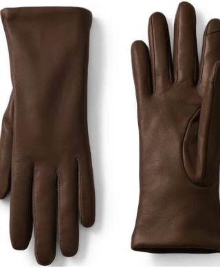 Lands' End EZ Touch Screen Cashmere Lined Leather Gloves