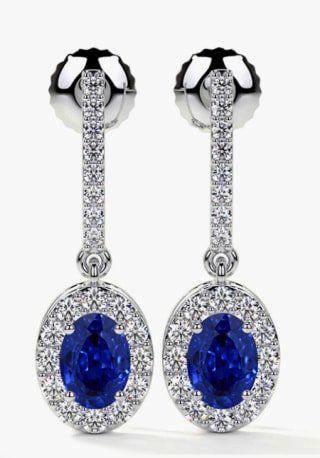 GemsNY Dangling Sapphire Earring Settings With Round Diamonds 