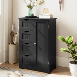 Costway Wooden 4 Drawer Bathroom Floor Cabinet