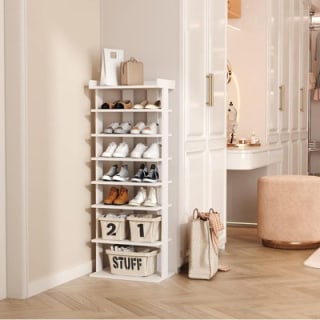 Tree City Wide Double Row Wooden Shoe Rack