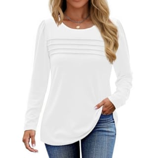 Fantaslook Long Sleeve Pleated Tunic Top