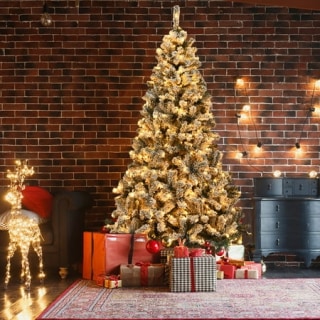 Gymax 7.5 FT Pre-Lit Christmas Tree