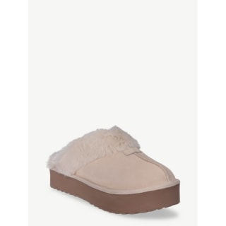 Joyspun Faux Suede Platform Clog Slippers
